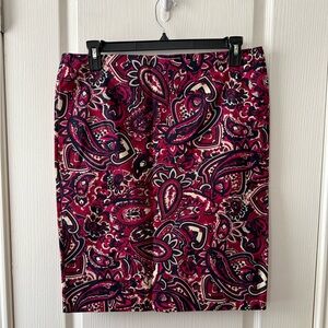Talbots Paisley Print A-line Skirt